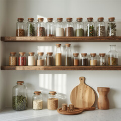 Spices and herbs in the kitchen