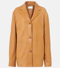 Woman leather jacket design front view isolated on white background