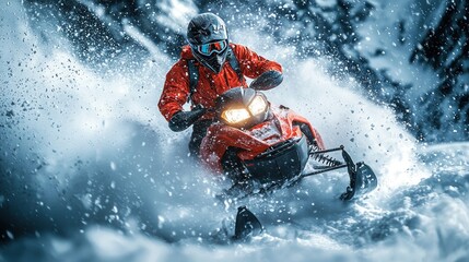 Snowmobile extreme winter adventure