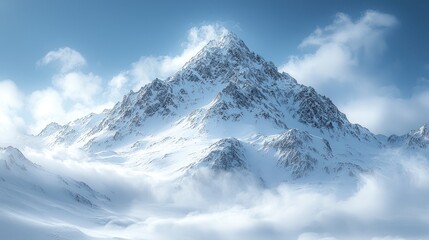 Fototapeta premium Snowy mountain range landscape