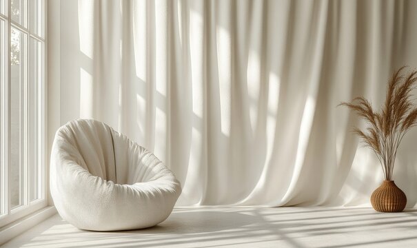 elegant and soothing photo capturing the essence of minimalism with a textured textile structure in a soft color, offering ample copy space for design flexibility and peaceful ambiance, Generative AI