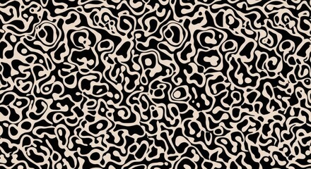 Abstract Black Beige Liquid Pattern