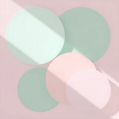pastel, circles, minimalist, geometric, soft, shapes, spheres, orbs, round, curved, design, abstract, colorful, blush, light, mint, beige, cream, shadow, floating, overlapping, layers, composition, ba