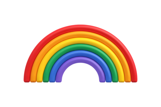 Vibrant 3D representation of a colorful rainbow
