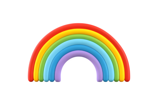 Vibrant 3D representation of a colorful rainbow
