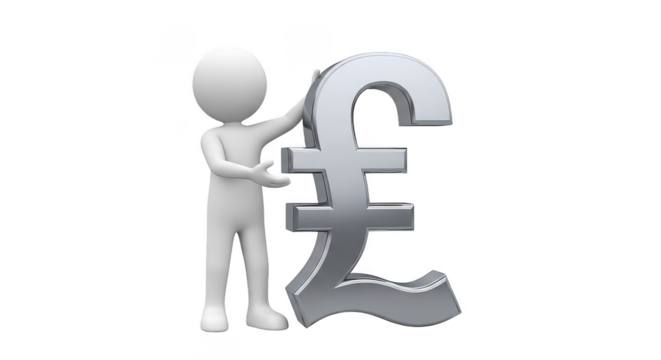 3d Character With British Pound Sign