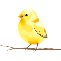 Small Yellow Bird On Branch