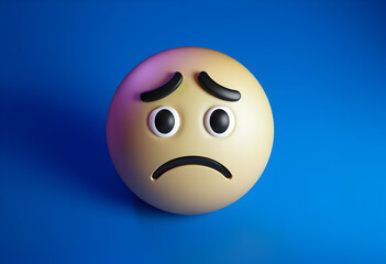 Fototapeta premium Sad Emoji in 3D Render