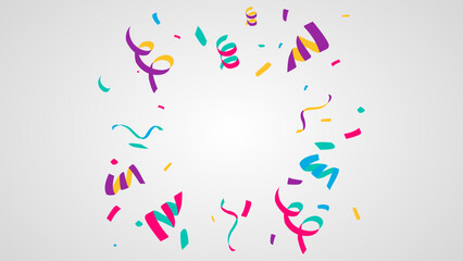 Obraz premium colorful confetti and ribbon vector