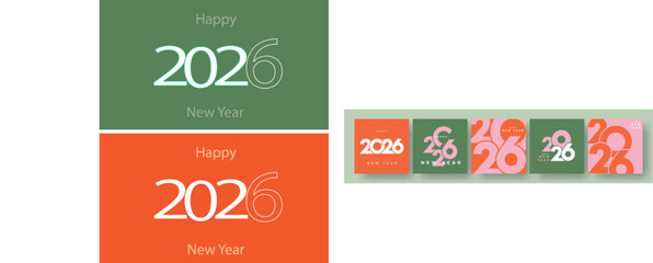 New year 2026 badges and greetings