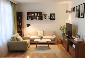 Cozy and Modern Living Room with Stylish Furniture and Decor