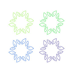 NATURAL PRODUCT LEAVES IN CIRCLE SIGN SYMBOL LOGO
