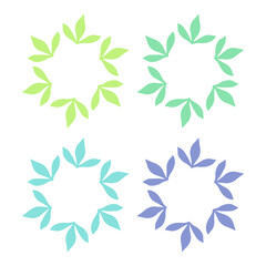 NATURAL PRODUCT LEAVES IN CIRCLE SIGN SYMBOL LOGO
