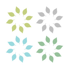 NATURAL PRODUCT LEAVES IN CIRCLE SIGN SYMBOL LOGO
