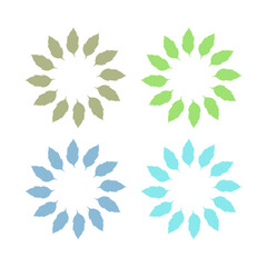 NATURAL PRODUCT LEAVES IN CIRCLE SIGN SYMBOL LOGO
