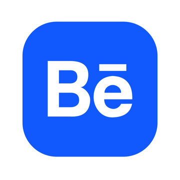 Behance logo biru dengan huruf "Bē", identitas platform kreatif global untuk desainer, fotografer, dan seniman digital di 2025.