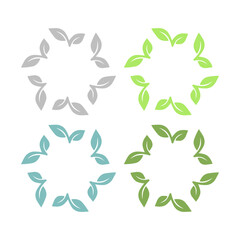 NATURAL PRODUCT LEAVES IN CIRCLE SIGN SYMBOL LOGO
