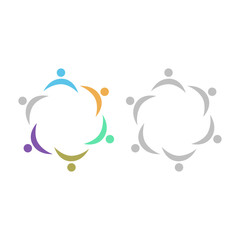 PEOPLE TEAM COLORFUL SIGN SYMBOL LOGO VECTOR
