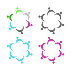 PEOPLE TEAM COLORFUL SIGN SYMBOL LOGO VECTOR
