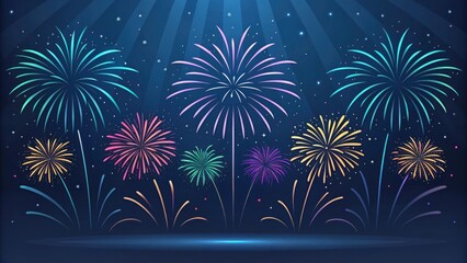 Spectacular fireworks display illuminating the night sky with vibrant colors and sparkles