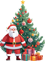 santa claus with christmas gifts