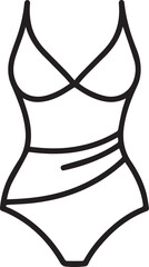 Sleek one-piece swimsuit outline perfect for summer vacation designs, fashion illustrations, or beach-themed graphics &ndash; a timeless summer style staple