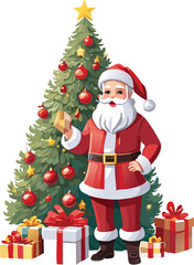santa claus with christmas gifts