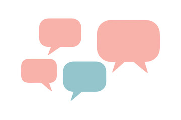 Communication Bubbles in Pink and Blue for Social Media Engagement and Modern Design Concepts Illustrating Dialogue
