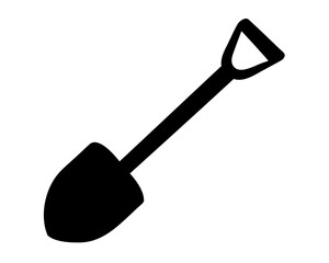 Black and White Shovel Image Showing a Tool used for Digging