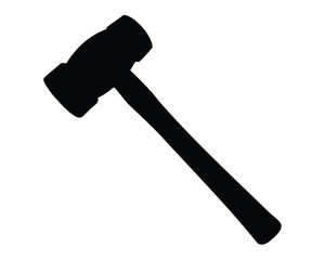 Silhouette of a heavy mallet tool used for construction and demolition