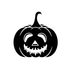 Jack o' Lantern with Carved Face Silhouette Vector Illustration Isolated Design