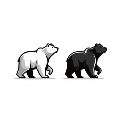 Obraz premium An artistic representation featuring a polar bear on the left and a black bear on the right.