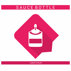 Design icon. Sauce bottle icon symbol in flat. Sauce bottle symbol design in flat with shadows. Stock vector.