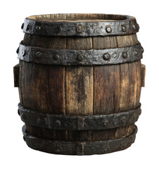 Fototapeta premium Crafting a rustic barrel workshop woodwork artistry isolated on transparent background