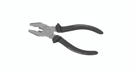 Obraz premium Detailed vector illustration of combination pliers, a versatile hand tool for gripping and cutting, isolated on a clean white background. Flat design graphic for repair and DIY concepts