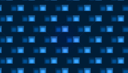 Motif bleu avec duo de carré en nuance de bleu.