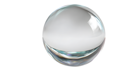 Clear glass sphere, isolated on transparent background