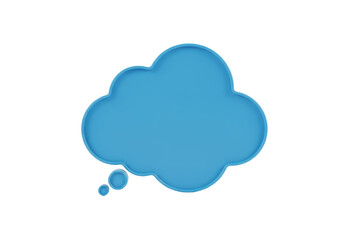 Isolated cartoon-style light blue think bubble, idea, or thought cloud illustration