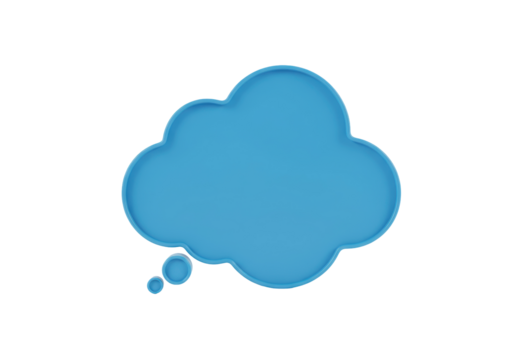 Isolated cartoon-style light blue think bubble, idea, or thought cloud illustration - Powered by Adobe