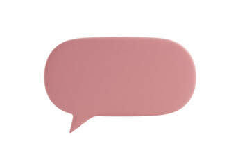 Isolated rose-pink speech bubble for communication, dialogue, conversation, and notification