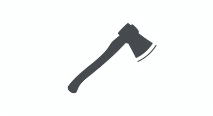 Axe Silhouette Isolated on White A Symbol of Lumberjacking and Woodworking