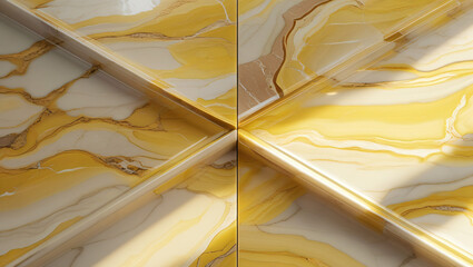 Diagonal Golden Marble Tile Surface - Polished and Luxurious Background