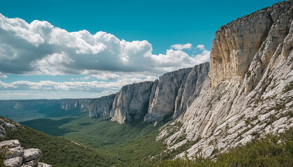 A breathtaking aerial view of the bucegi mountains in romania showcasing the dramatic cliff fa
