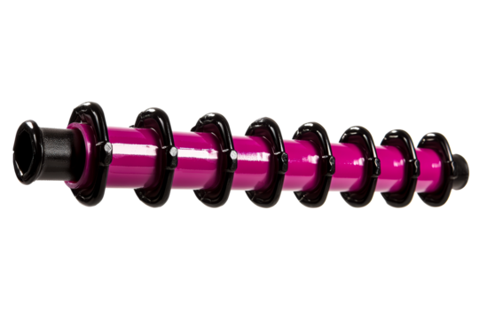 Shiny Magenta Spiral Binder Discs With Black Glossy Covers, cut out transparent