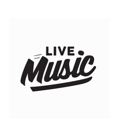 Live Music Text Design Logo Vector Art Modern Minimalist Typography Illustration