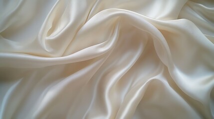 Obraz premium White silk satin fabric background with smooth shiny texture and elegant drapery pattern