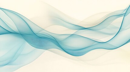 Fototapeta premium Abstract blue background with satin ribbon and flowing wave design