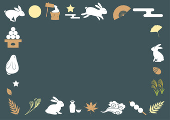 秋のお月見背景
