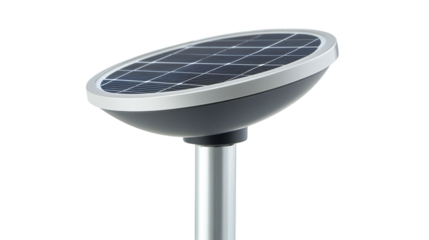 • A solar-powered LED light for outdoor spaces, isolated on white background in HD 