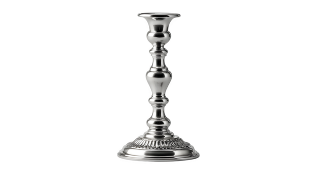 Silver Candlestick, isolated on transparent background